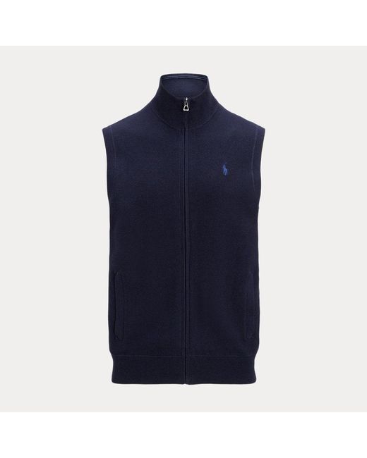 Gilet in maglia con cerniera di Ralph Lauren in Blue da Uomo