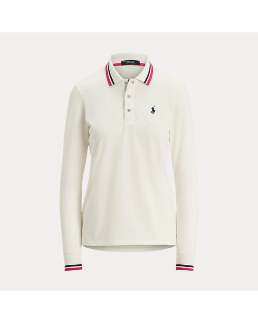 Polo À Manches Longues Tailored Fit Ralph Lauren en coloris White
