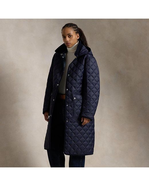 Polo Ralph Lauren Blue Reversible Quilted Barn Coat