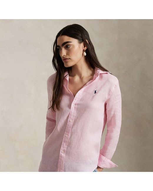 Ralph Lauren Pink Classic Fit Linen Shirt