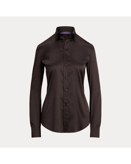 Camicia Cameron in seta Straight-Fit di Ralph Lauren in Black