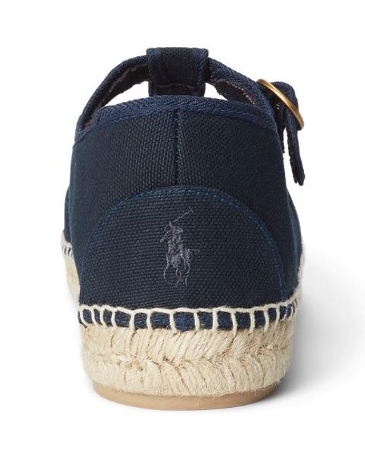 Polo Ralph Lauren Blue Cutout Canvas Espadrille