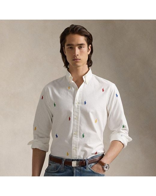 Polo Ralph Lauren Classic Fit Polo Pony Oxford Shirt in White for Men ...