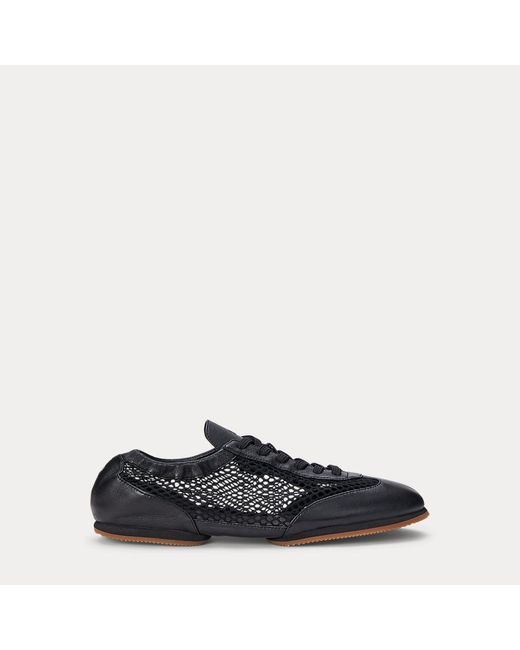 Polo Ralph Lauren Blue The Mesh-Leather Pony Ballerina Trainer