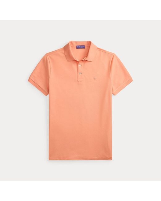 Ralph Lauren Orange Custom Slim Fit Piqué Polo Shirt