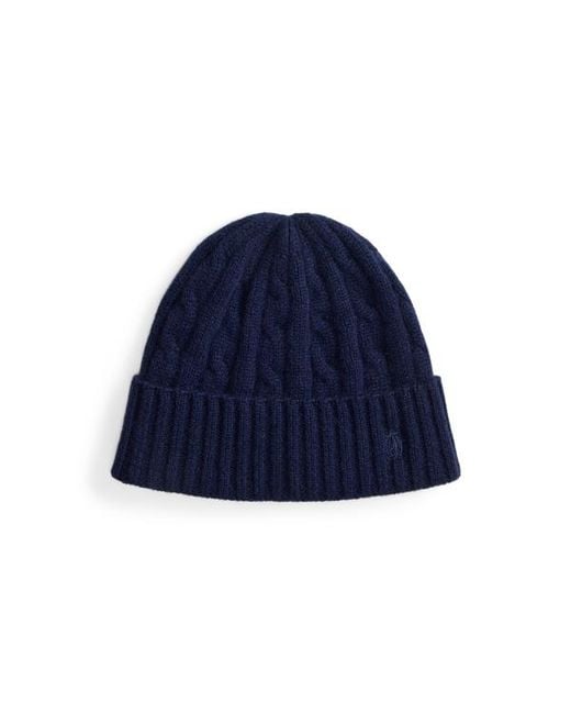 Polo Ralph Lauren Blue Ralph Lauren Cable-Knit Cashmere Beanie for men
