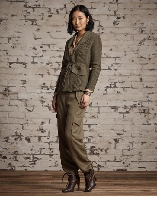 RRL Green Strickjacke Mit Schalkragen