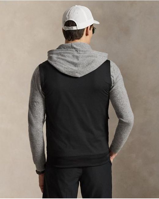 Ralph Lauren Black Stretch Jersey Quarter-Zip Gilet for men