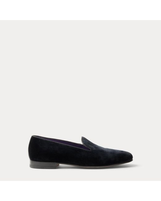 Ralph Lauren Black Alonzo Velvet Slipper for men
