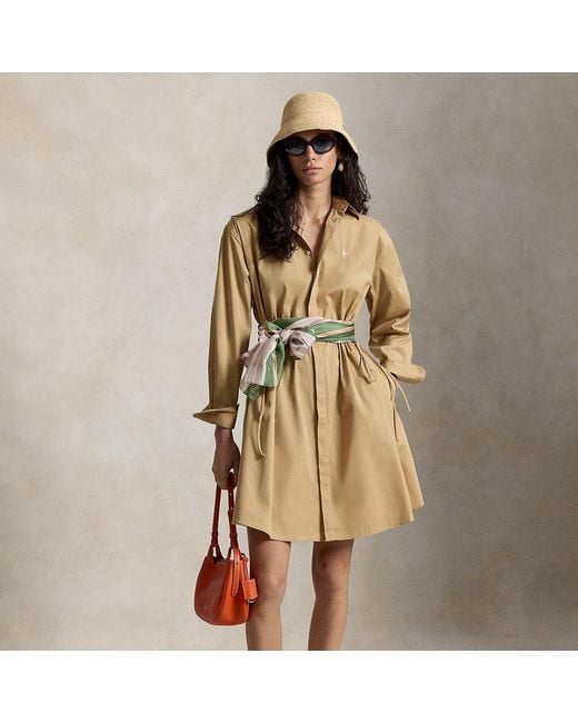 Polo Ralph Lauren Natural Cotton Drawcord Shirtdress