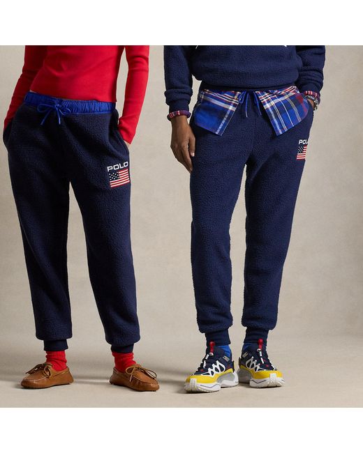 Polo Ralph Lauren Blue Flag Fleece Tracksuit Bottoms for men