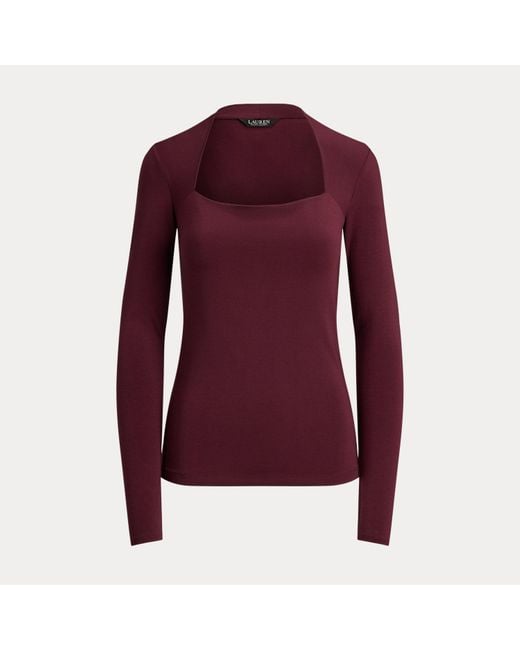 Haut En Jersey Stretch À Encolure Carrée Ralph Lauren en coloris Purple