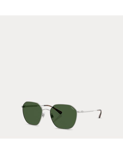 Polo Ralph Lauren Green Heritage Pen-Hinge Metal Sunglasses for men