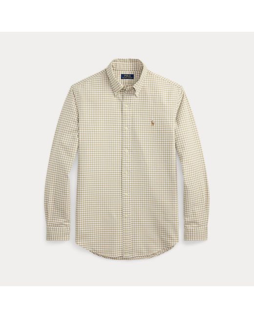 Polo Ralph Lauren Natural Custom Fit Gingham Oxford Shirt for men