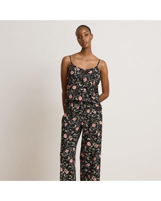 Ralph Lauren Black Floral Lawn Camisole Pyjama Set