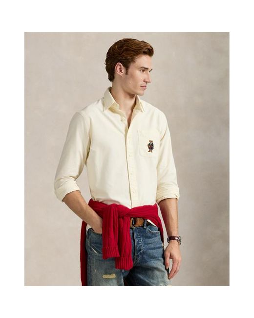Camicia Oxford Polo Bear Custom-Fit di Polo Ralph Lauren in White da Uomo