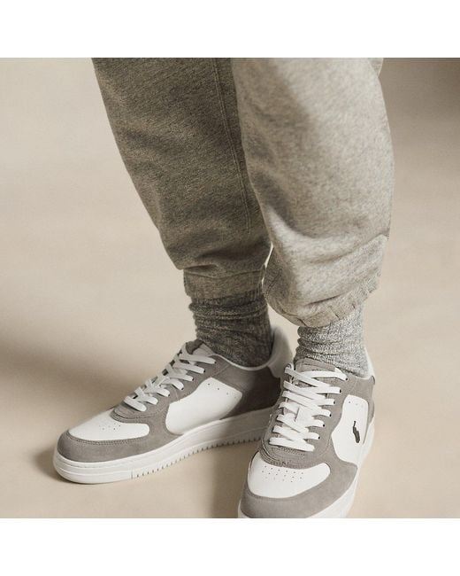 Polo Ralph Lauren White Masters Court Leather-Suede Trainer for men