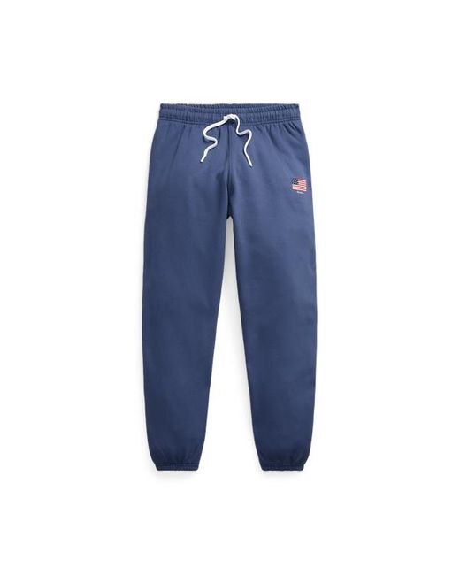 Polo Ralph Lauren Blue Flag Graphic Fleece Athletic Trouser