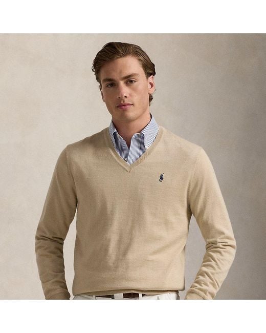 Polo under v neck sweater best sale