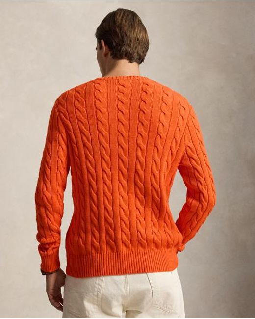 Polo Ralph Lauren Orange Cable-Knit Cotton Sweater for men