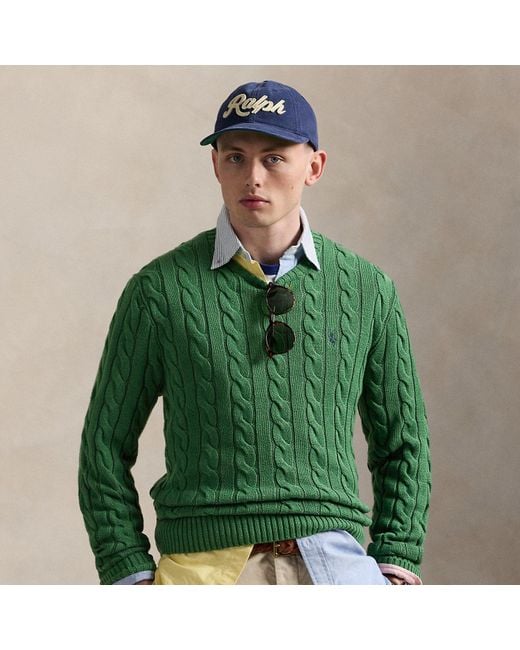 Polo Ralph Lauren Baumwollpullover Mit Zopfmuster in Green für Herren