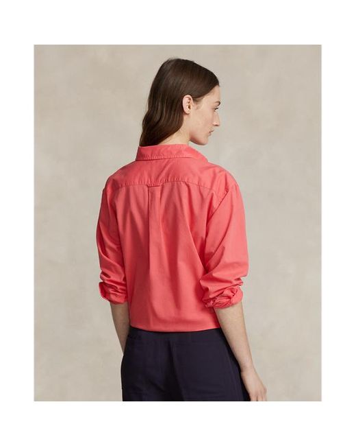 Polo Ralph Lauren Red Oversize Fit Cotton Twill Shirt