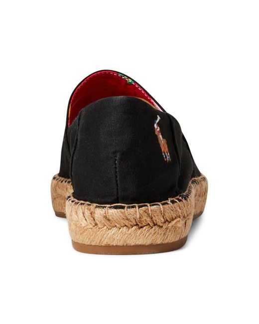 Polo Ralph Lauren Cevio Slip Mens 9D Black Floral Espadrille Hawaiian Tropical Ralph Lauren Multicolor Casual Shoes for Men for sale - eBay main image 3