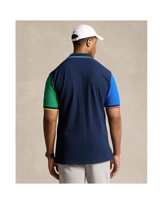 Ralph Lauren Große Größen - Piqué-Poloshirt in Color-Block-Optik in Blue für Herren