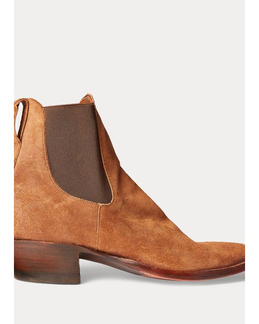 RRL Brown Plainview Suede Chelsea Boot for men