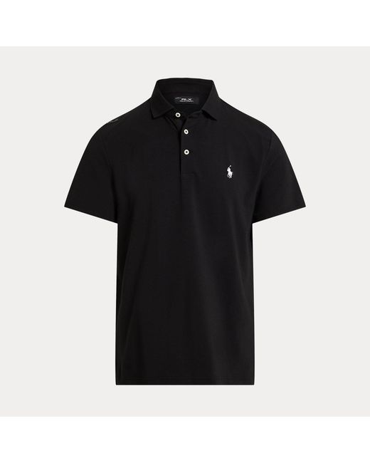 Ralph Lauren Black Tailored Fit Performance Polo Shirt for men