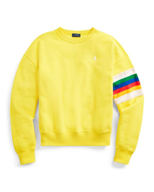 Polo Ralph Lauren Yellow Rainbow-trim Fleece Sweatshirt