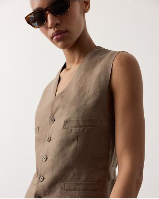 Ralph Lauren Brown Jaiden Linen Vest