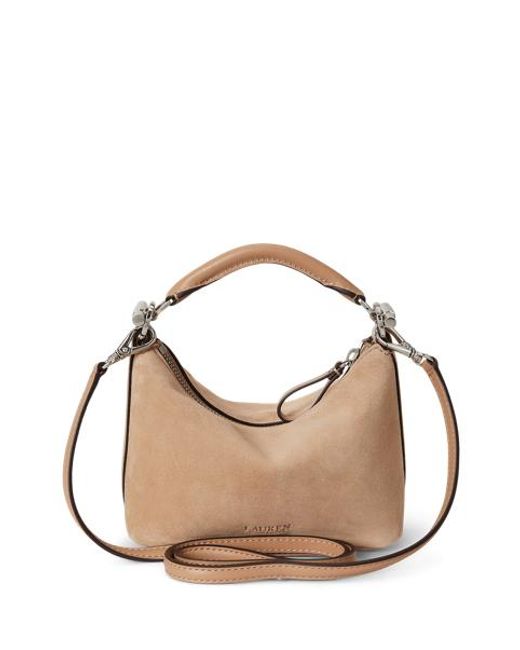 Ralph Lauren Natural Suede Mini Blaike Shoulder Bag