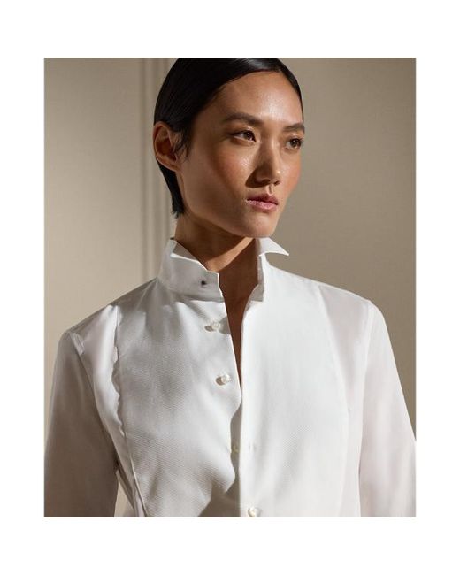 Ralph Lauren Gray Ralph Lauren Cotton Broadcloth Tuxedo Shirt