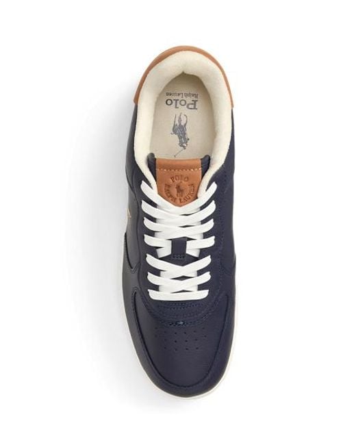 Ralph Lauren Brown Masters Court Leather Trainer for men