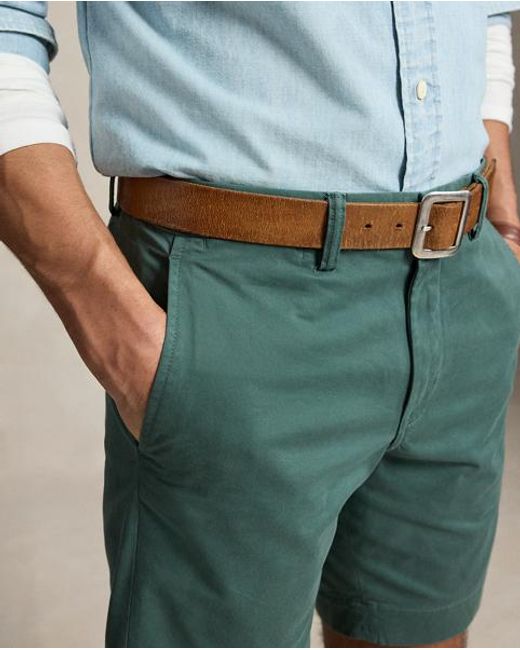 Polo Ralph Lauren Green 23 Cm Stretch Straight Fit Chino Short for men