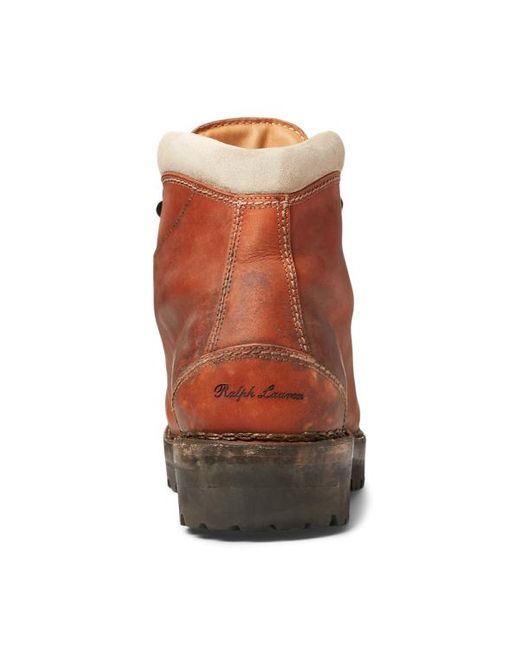 Ralph Lauren Purple Label Brown Darrow Leather Boot for men