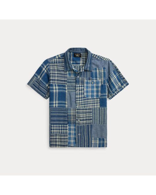 RRL Patchwork Overhemd in het Blue voor heren