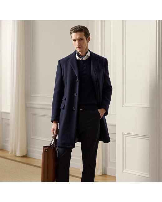 Ralph Lauren Blue Kent Hand-Tailored Wool-Blend Topcoat for men