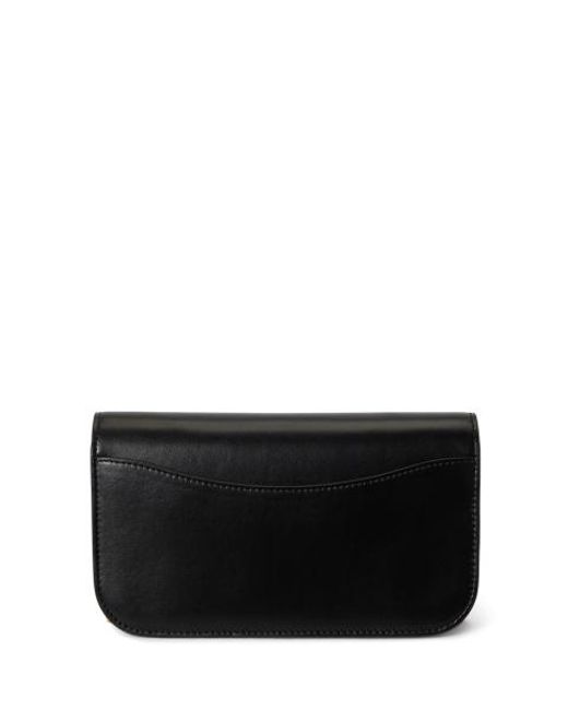 Polo Ralph Lauren Black Polo Id Leather Chain Wallet And Bag