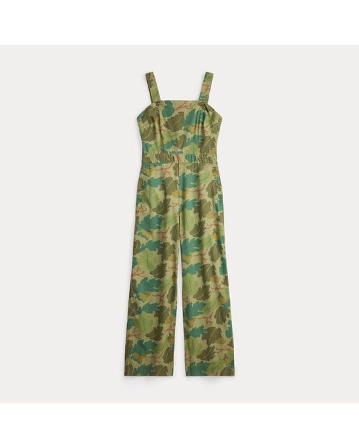RRL Green Camo-Print Twill Overall