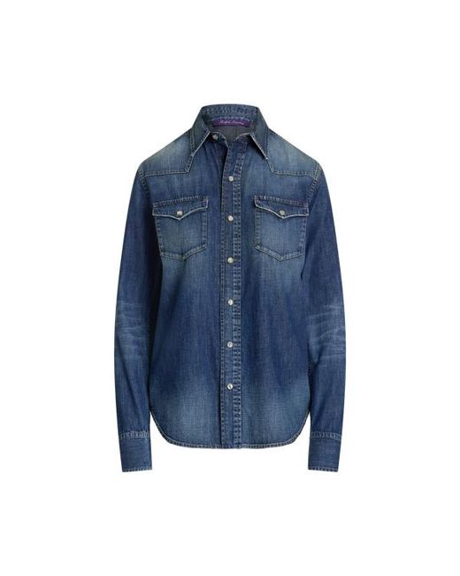 Ralph Lauren Blue Payson Cotton Denim Western Shirt