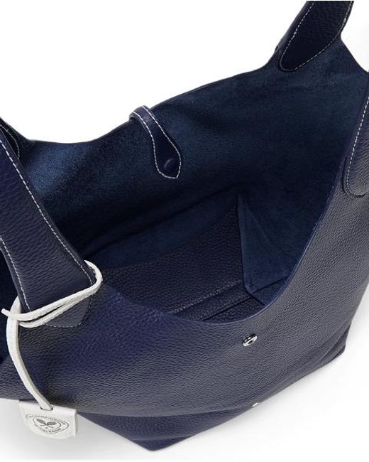Polo Ralph Lauren Blue Polo Play Pebbled Leather Tote