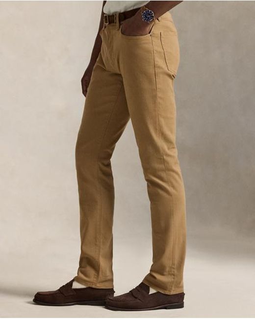 Polo Ralph Lauren Varick Slim Straight Twill Trouser in Brown for Men ...