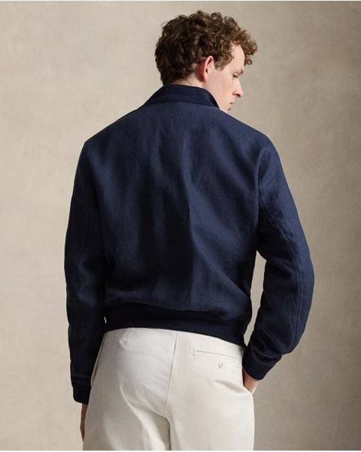 Polo Ralph Lauren Blue The Barrett Linen Herringbone Jacket for men
