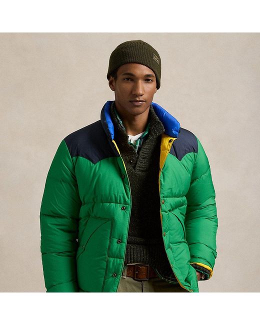 Polo Ralph Lauren Green Colour-blocked Down Western Jacket for men