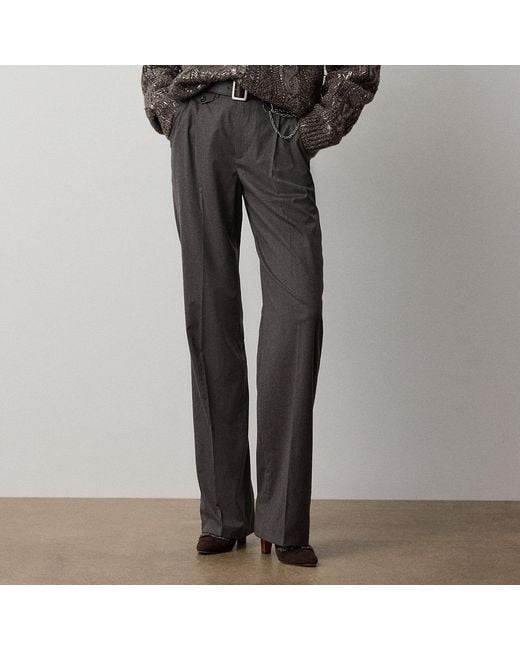 Ralph Lauren Gray Brie Wool-Blend Trouser