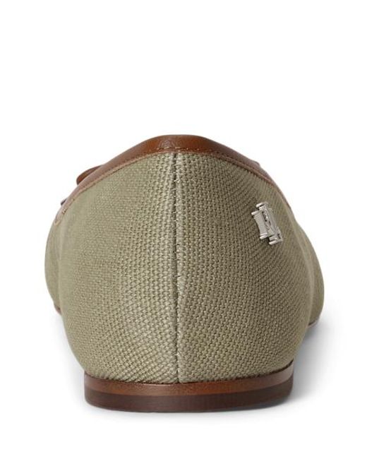 Ralph Lauren Natural Jayna Washed Canvas Flat