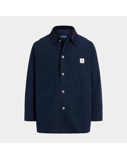 Polo Ralph Lauren Blue Cotton Canvas Barn Jacket