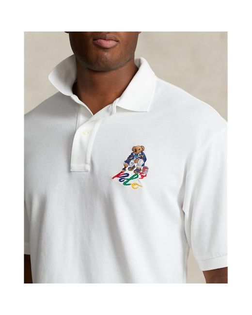 Ralph Lauren Grotere Maten - Mesh Polo-shirt Met Polo Bear in het White voor heren